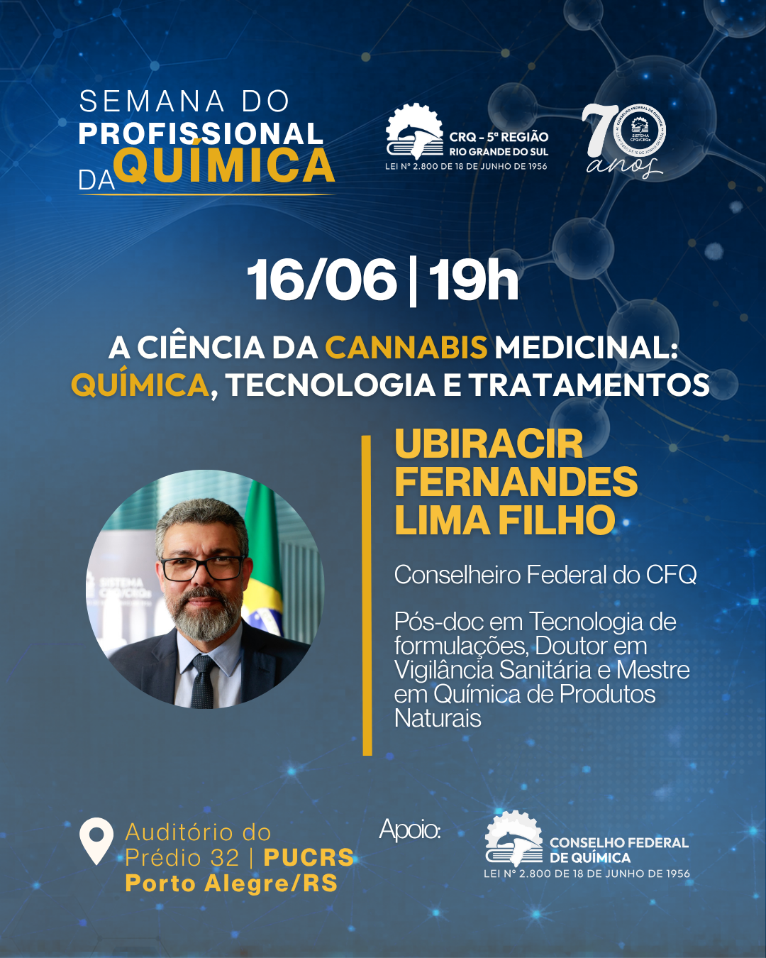 16/06 | QUÍMICA MEDICINAL DA CANNABIS - Semana do Profissional da Química